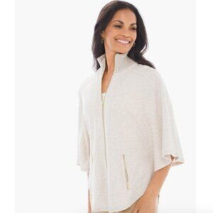 Chico’s ZENERGY Tinah Poncho Cardigan Jacket Sz 3 (XL/16) Oatmeal Beige #24N